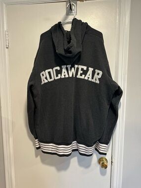VTG Rocawear Y2K Full Zip Sz:3X Gray Sellout Hoodie Baggy Hip Hop Rap Jay-Z Era.